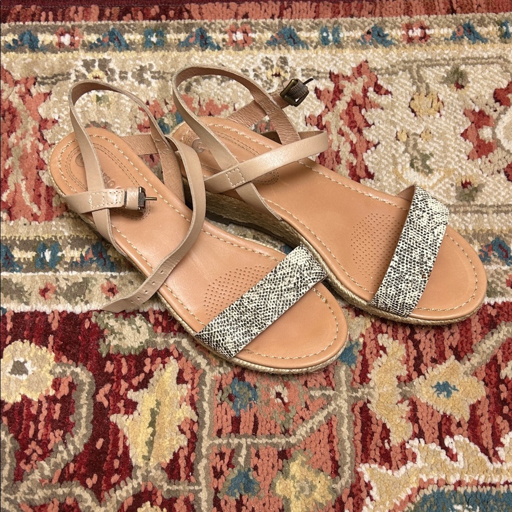 Corso Como Beige and Snakeskin Espadrilles